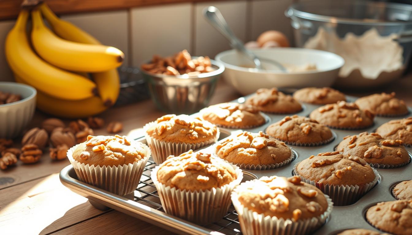 Easy Banana Nut Muffins with Cake Mix