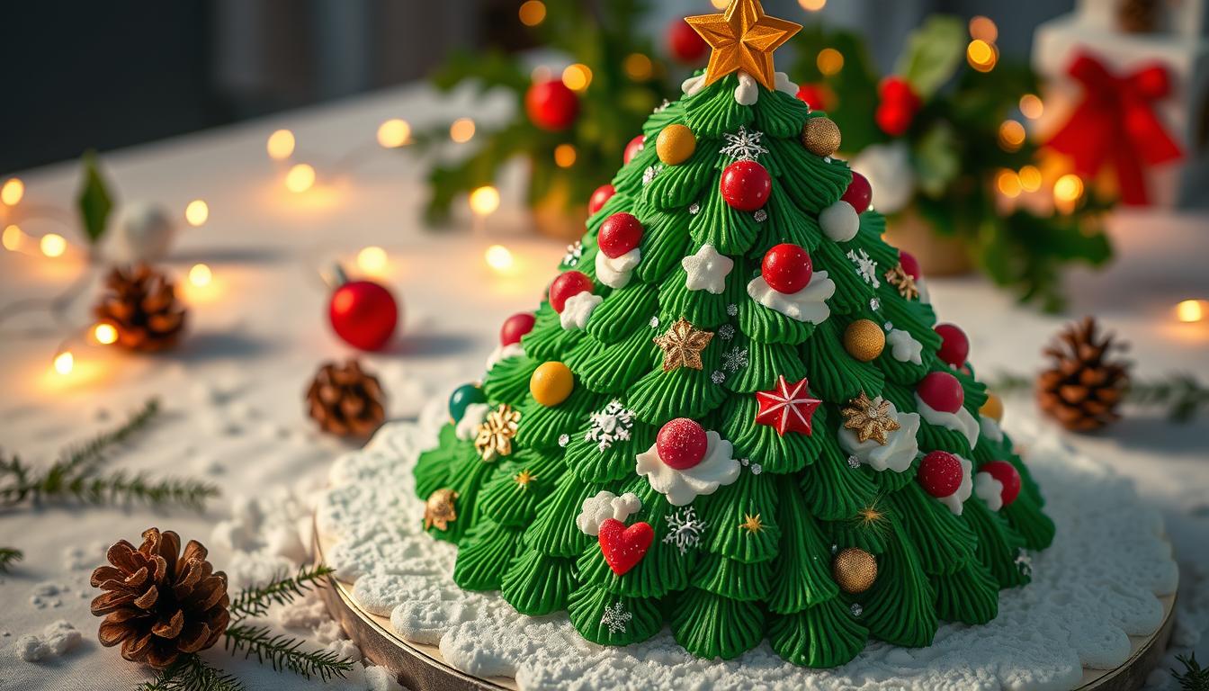 "Festive Christmas Tree Cake" 🎄